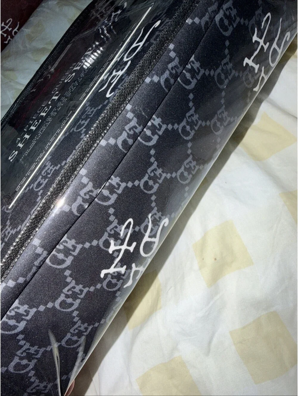 New Ed Hardy Queen Sheet Set 4 Pc Exclusive Style  Black/Gray ED Design